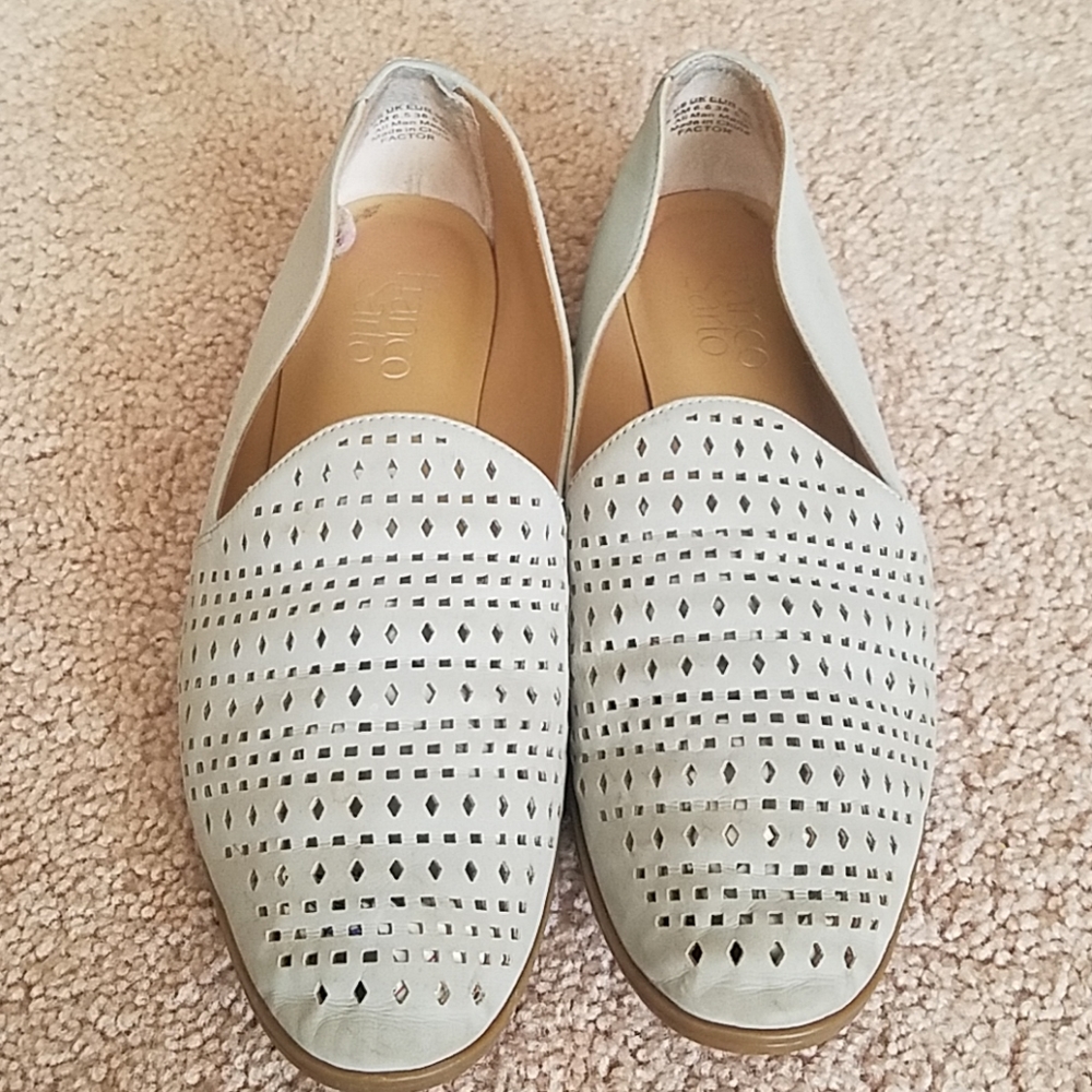 Franco Sarto Soho faux leather beige flats 8.5
